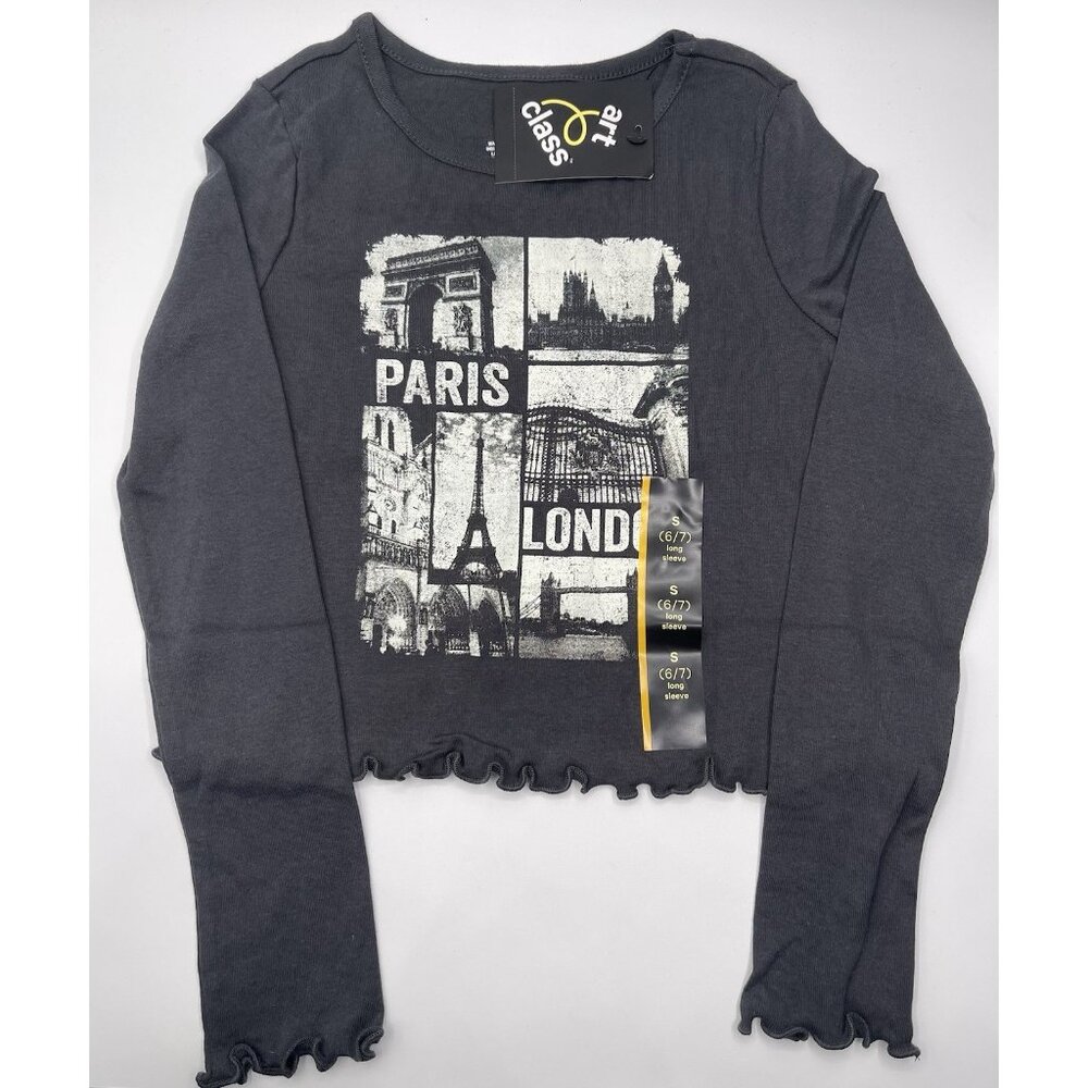 Art Class Paris London Girls Shirt Size 6-7 Long Sleeve